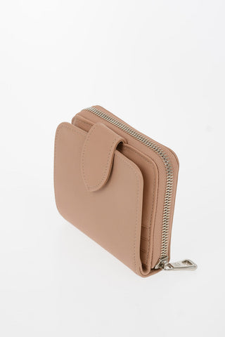Mini Leather Wallet Double Department with Zip Closure
