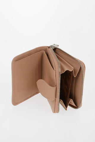 Mini Leather Wallet Double Department with Zip Closure