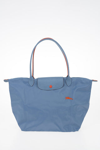 Fabric Tote Bag with Leather Details