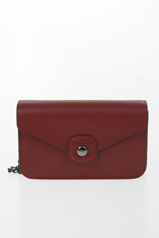 Leather Clutch with Removable Shoulder Chain