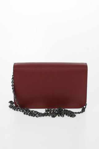 Leather Clutch with Removable Shoulder Chain