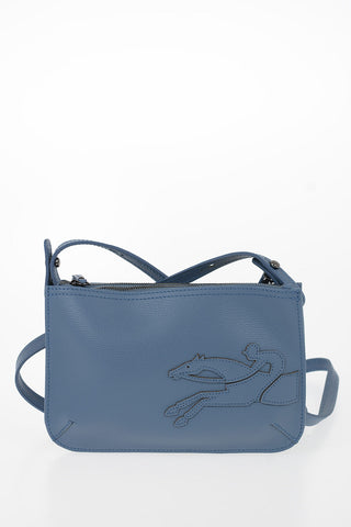 Leather Crossbody Bag with Double Compartment