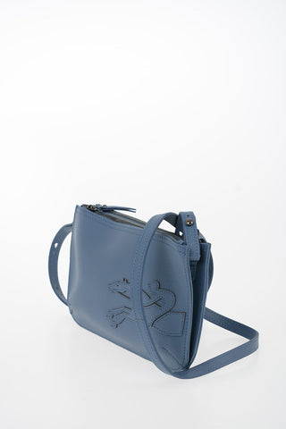 Leather Crossbody Bag with Double Compartment