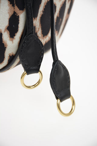 Leopard Printed Bucket Bag with Removable Shoulder Chain