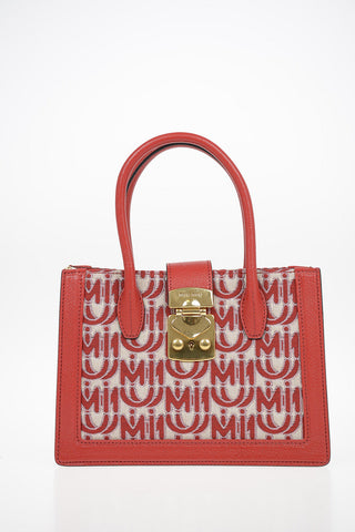 Fabric and Leather Embroidered Hand Bag