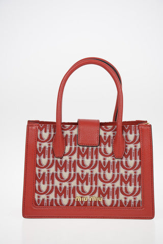 Fabric and Leather Embroidered Hand Bag