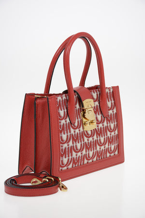 Fabric and Leather Embroidered Hand Bag