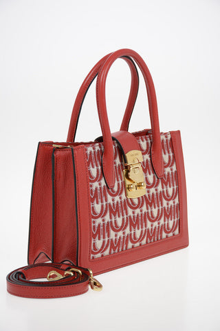 Fabric and Leather Embroidered Hand Bag