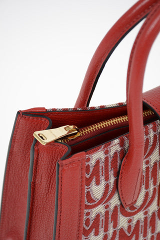 Fabric and Leather Embroidered Hand Bag