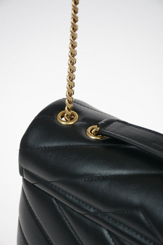 Leather Shoulder Bag with Chain