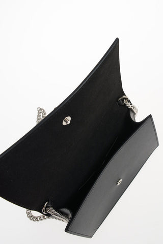 Leather Pochette with Chain