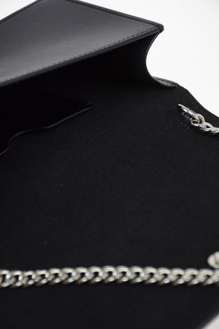 Leather Pochette with Chain