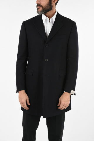 three-quarter length 3-button chesterfield coat