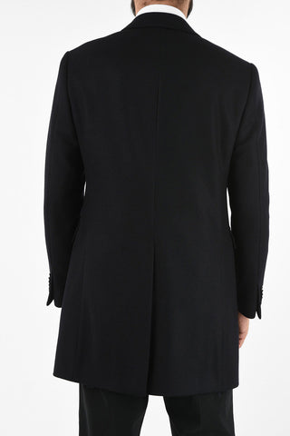 three-quarter length 3-button chesterfield coat