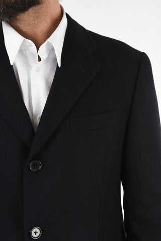 three-quarter length 3-button chesterfield coat