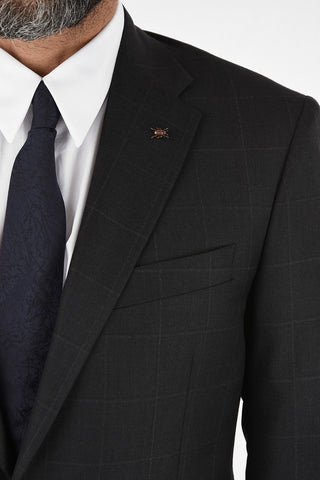 CC COLLECTION side vent windowpane check drop 7R 2-button RIGHT suit