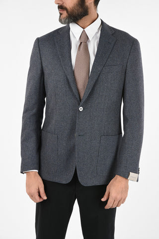 plain herringbone drop 6R side vent patch pocket 2-button GATE blazer
