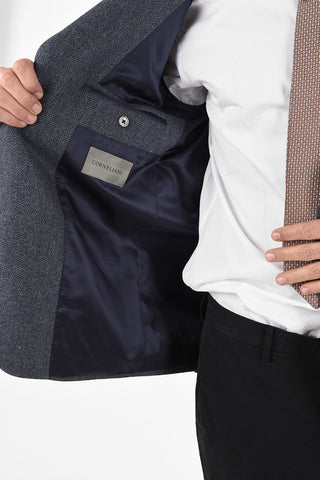 plain herringbone drop 6R side vent patch pocket 2-button GATE blazer