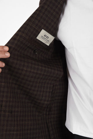 CC COLLECTION gun club check drop 6R side vent 2-button RIGHT blazer