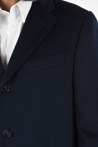 three-quarter length 3-button chesterfield coat