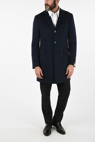 three-quarter length 3-button chesterfield coat