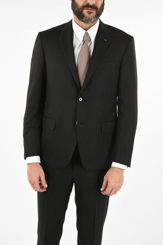 CC COLLECTION side vent pinstriped drop 7R 2-button RIGHT suit