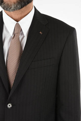 CC COLLECTION side vent pinstriped drop 7R 2-button RIGHT suit