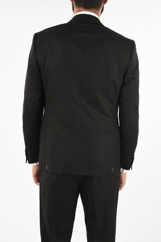 CC COLLECTION side vent pinstriped drop 7R 2-button RIGHT suit
