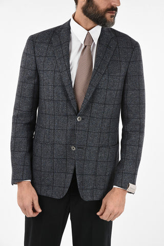 windowpane check drop 6R side vent patch pocket 2-button GATE blazer