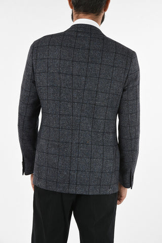 windowpane check drop 6R side vent patch pocket 2-button GATE blazer