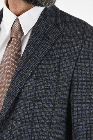 windowpane check drop 6R side vent patch pocket 2-button GATE blazer
