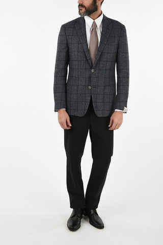 windowpane check drop 6R side vent patch pocket 2-button GATE blazer