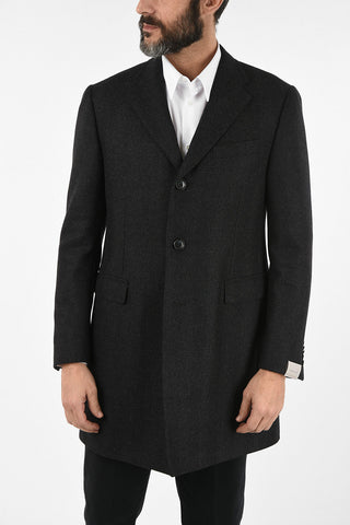 three-quarter length 3-button chesterfield coat