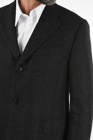 three-quarter length 3-button chesterfield coat