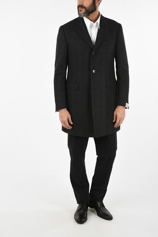 three-quarter length 3-button chesterfield coat