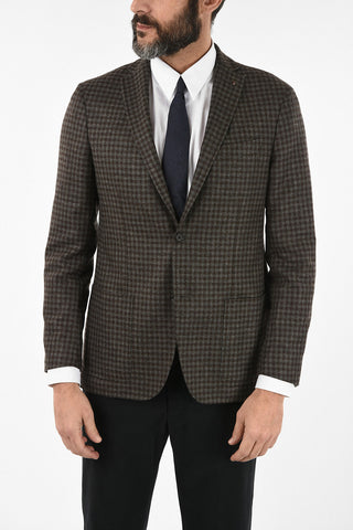 CC COLLECTION check cashmere drop 6R notch lapel 2-button RIGHT blazer