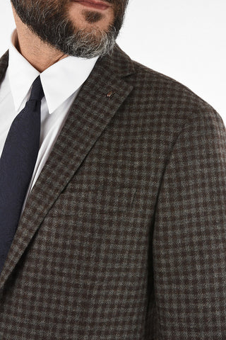CC COLLECTION check cashmere drop 6R notch lapel 2-button RIGHT blazer