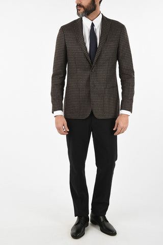 CC COLLECTION check cashmere drop 6R notch lapel 2-button RIGHT blazer