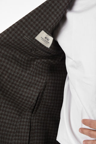 CC COLLECTION check cashmere drop 6R notch lapel 2-button RIGHT blazer