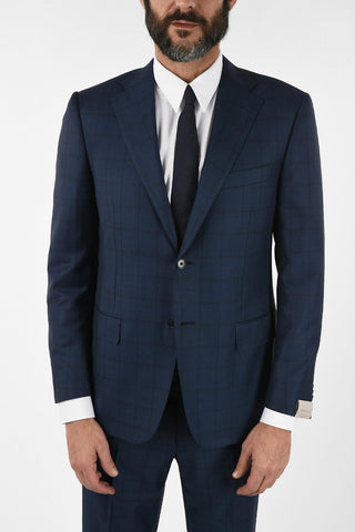 side vent Tone-on-tone check drop 6R 2-button MANTUA suit