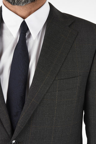 side vent windowpane check drop 6R 2-button MANTUA suit