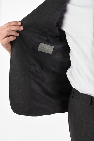 side vent windowpane check drop 6R 2-button MANTUA suit