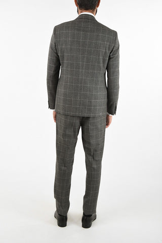 CC COLLECTION side vent windowpane check drop 7R 2-button RIGHT suit