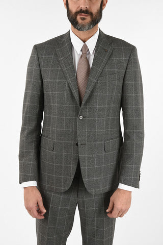 CC COLLECTION side vent windowpane check drop 7R 2-button RIGHT suit