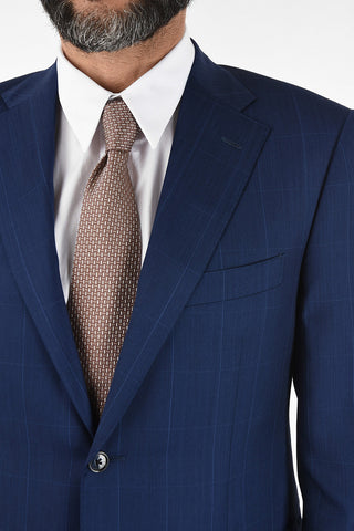 side vent windowpane check drop 6R 2-button MANTUA suit