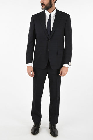 side vent Tone-on-tone windowpane check drop 6R 2-button MANTUA suit