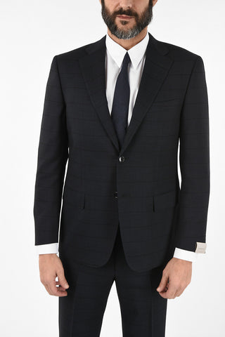 side vent Tone-on-tone windowpane check drop 6R 2-button MANTUA suit