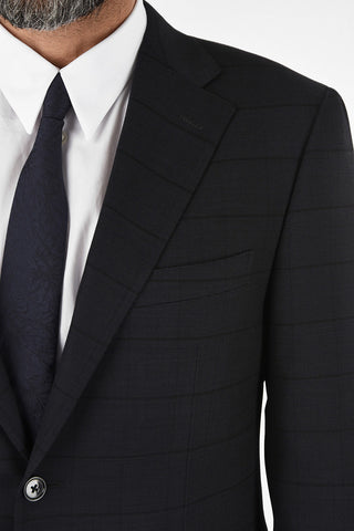 side vent Tone-on-tone windowpane check drop 6R 2-button MANTUA suit