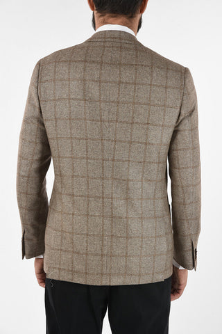 windowpane check cashmere drop 6R patch pocket 2-button GATE blazer