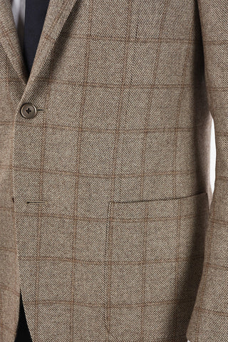 windowpane check cashmere drop 6R patch pocket 2-button GATE blazer